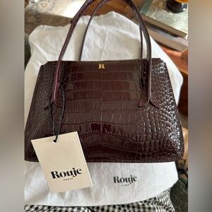 Rouje J Bag in Bordeaux crocodile effect New!